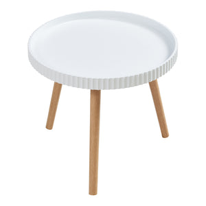 Mesa auxiliar Bongard Ø50x45 cm Blanco [en.casa]