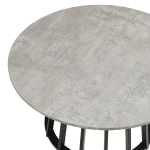 Mesa de centro Buzzard Ø90x45 cm Negro/Aspecto hormigón [en.casa]