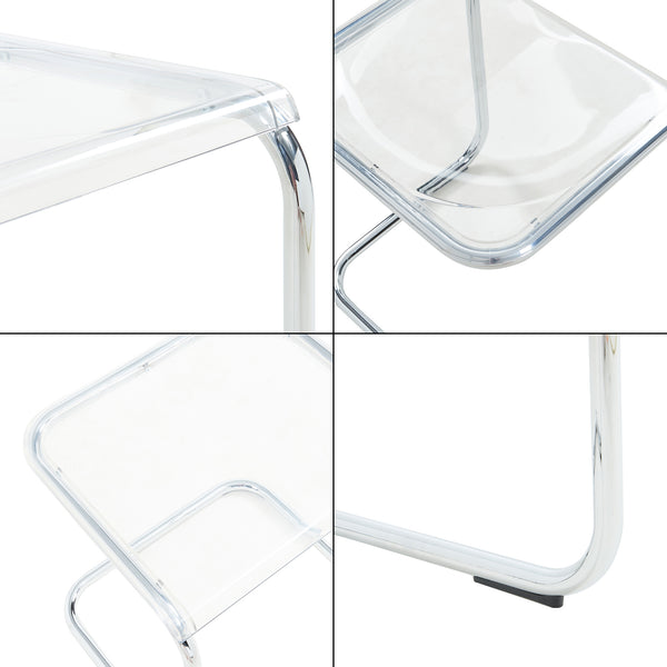Mesa auxiliar Brosa 44x37x48 cm Transparente [en.casa]