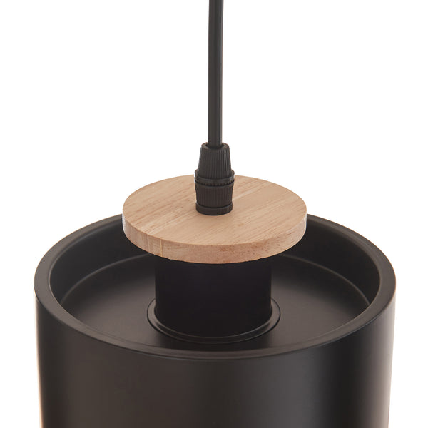 Lámpara colgante Posdand 130x90x14 cm Madera/Negro [lux.pro]