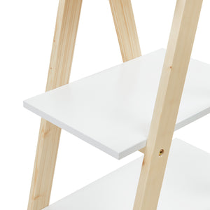 Estantería Vanlilu de madera de pino 145x65x32 cm natural/blanco [en.casa]