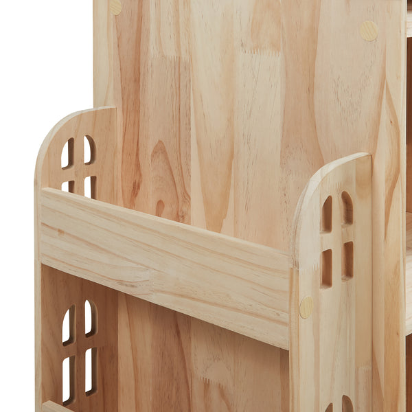 Estantería infantil giratoria Sanköre 122x64x43 cm Madera de pino natural [en.casa]