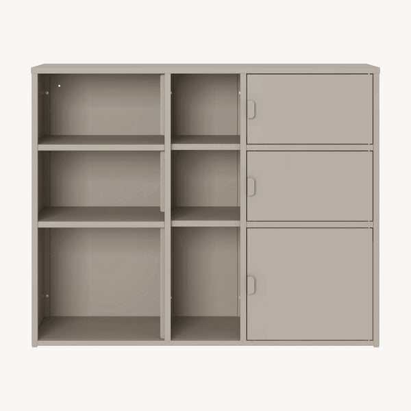 Archivador Kliri con 9 compartimentos metal 100x32x81cm - Camel [en.casa]