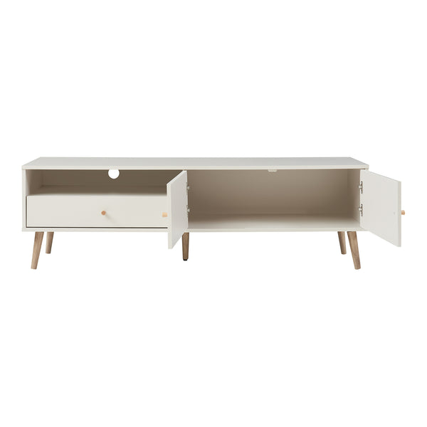 Mueble de televisión Hallevil 150x39x45 cm Blanco [en.casa]