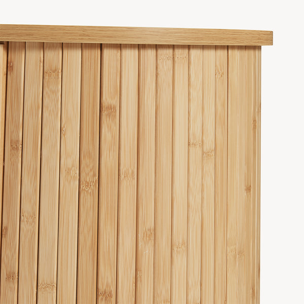 Mesa de noche Nordkapp bambú madera 65xØ40 cm [en.casa]