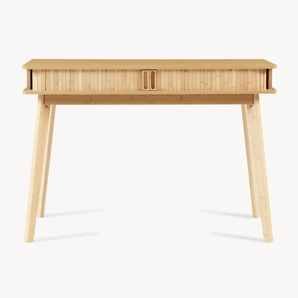 Mesa consola Tysvær con puertas bambú 110x40x78cm - Natural [en.casa]