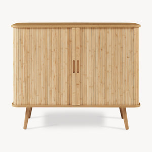 Aparador Nordkapp con 2 puertas bambú pino 100x40x80cm - Natural [en.casa]