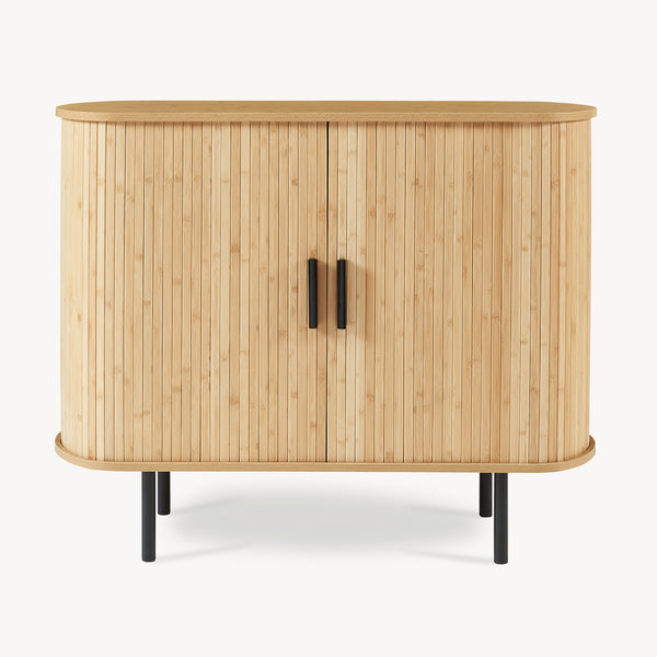 Zapatero / Aparador Tvedestrand 2 puertas bambú 100x40x80cm Natural [en.casa]