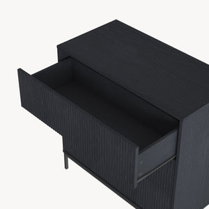 Cajonera Nykapin con 3 cajones MDF 80x80x40cm - Negro [en.casa]