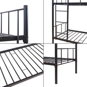 Litera de metal Berimma con 2 colchones 90x200 cm negro [en.casa]