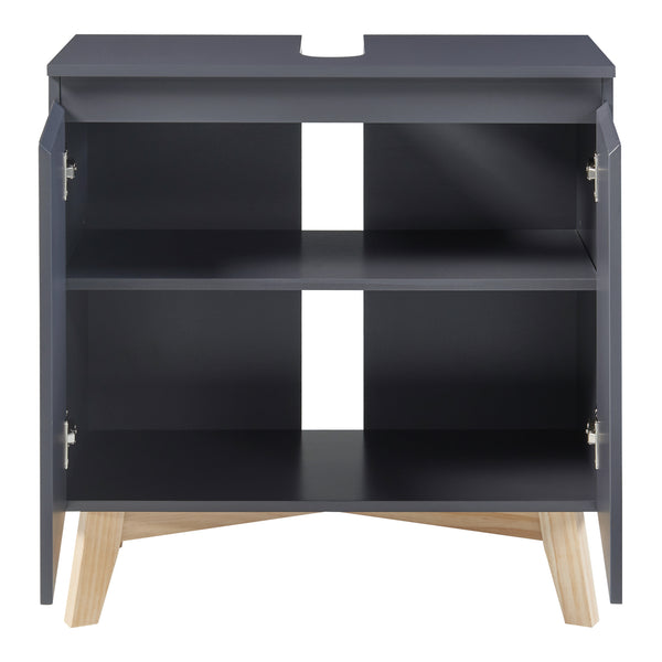 Conjunto de muebles de baño de 5 piezas Overath gris [en.casa]