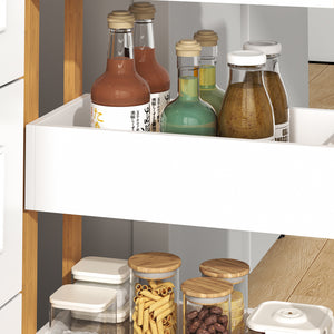 Carrito Varulta 80x41x20 cm Natural/Blanco [en.casa]