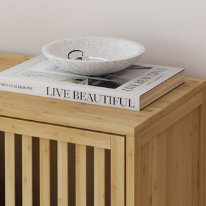 Armario auxiliar Sirgerg 2 puertas bambú 77x72x33 cm Natural [en.casa]