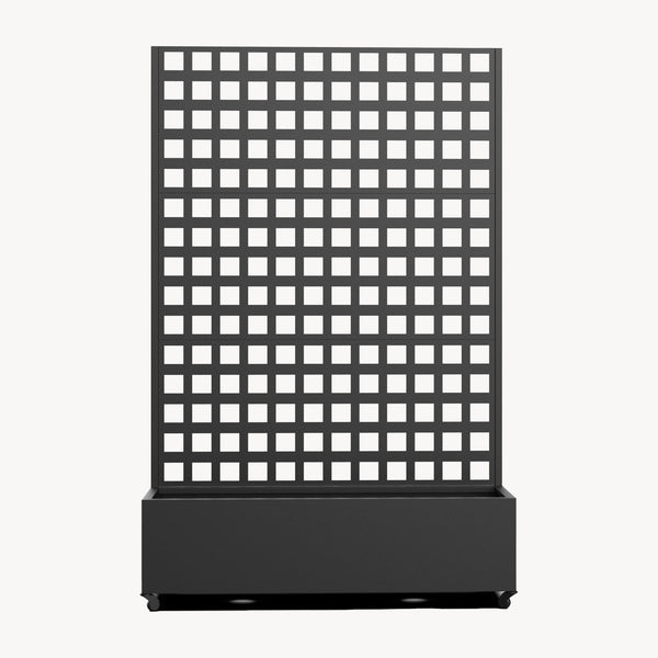 Tabique Toma con macetero de acero 190x82x38 cm Negro [casa.pro]