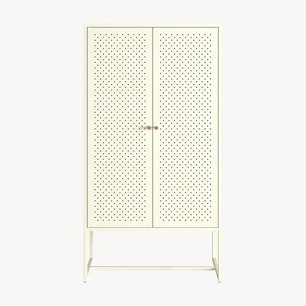 Armario multiusos Viitasaari con 2 puertas acero 150x80x40cm - Blanco crema [en.casa]