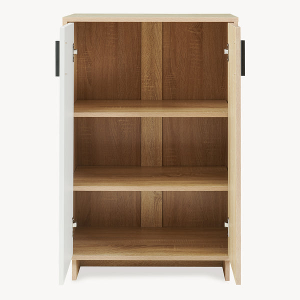Armario auxiliar Kenta 90x60x35 cm aspecto roble Sonoma/blanco [en.casa]