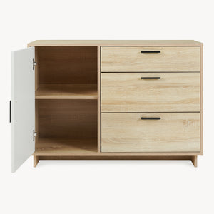 Aparador Kenta 100x35x72 cm aspecto roble Sonoma/Blanco [en.casa]