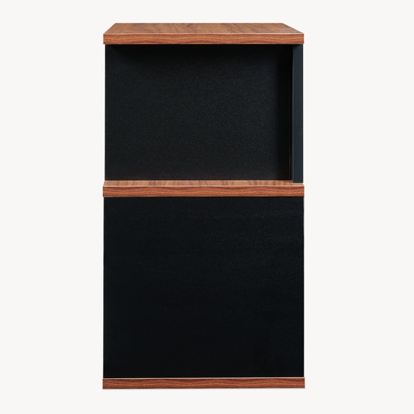Mesa auxiliar Trond 50x33x29 cm Negro/Aspecto nogal [en.casa]