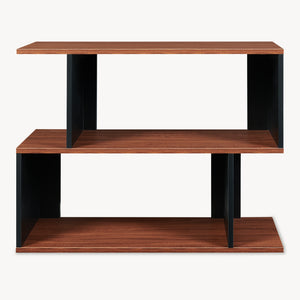 Mesa auxiliar Trond 80x29x60 cm Negro/Aspecto nogal [en.casa]