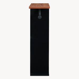 Portarrollos de papel higiénico Trond 60x40x16 cm Negro/Aspecto nogal [en.casa]