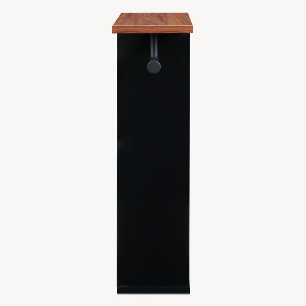 Portarrollos de papel higiénico Trond 60x40x16 cm Negro/Aspecto nogal [en.casa]