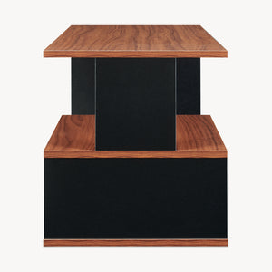 Mesa de centro Trond 80x40x42 cm Negro/Nogal [en.casa]