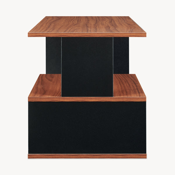 Mesa de centro Trond 80x40x42 cm Negro/Nogal [en.casa]