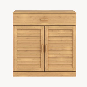 Zapatero Aarela 2 puertas + cajón bambú 67x66x34cm Natural [en.casa]