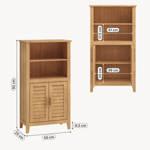 Aparador Rirg 2 puertas bambú 92x50x25cm cm Natural [en.casa]
