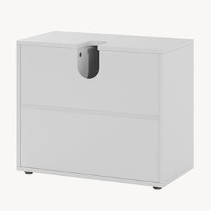 Mueble bajo lavabo Kulaik 1 puerta 3 estantes 51x60x32cm - Blanco [en.casa]