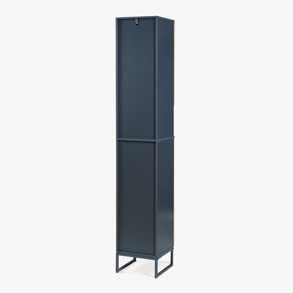 Armario alto Svanes 170x30x30 cm Gris oscuro/Natural [en.casa]