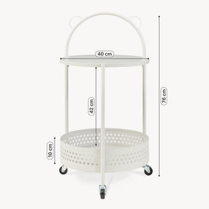 Carrito de servicio Jässaatka acero 76x40 cm gris [en.casa]