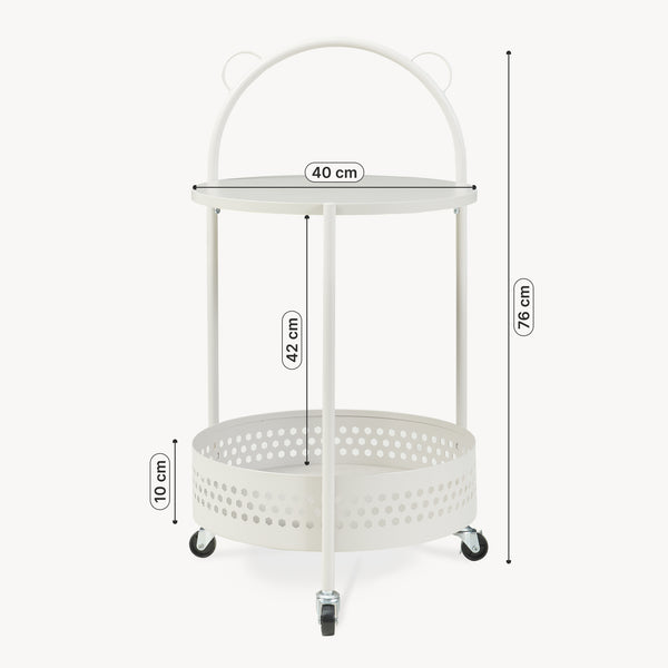 Carrito de servicio Jässaatka acero 76x40 cm gris [en.casa]