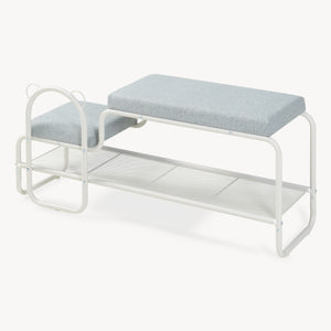 Banco zapatero Jässaatka metal/textil 100x32x46cm - Gris [en.casa]
