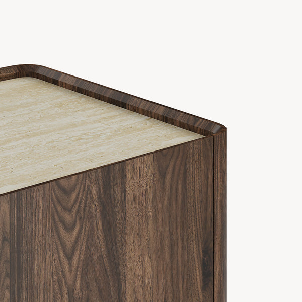 Mesa de centro Trorlon 100x50x40 cm aspecto nogal/travertino [en.casa]