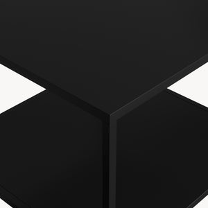 Mesa auxiliar Salsnes 53x51x51 cm con estante Acero Negro [en.casa]