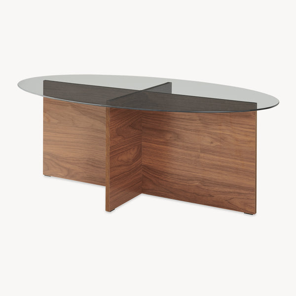 Mesa de centro Viroya 100x60x36 cm aspecto nogal/Gris [en.casa]