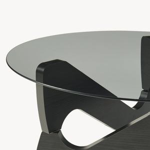 Mesa de centro Reypio Ø70x35 cm Negro/Gris [en.casa]