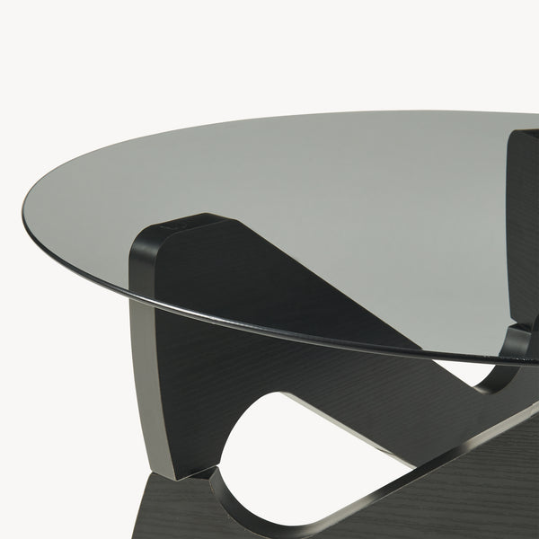 Mesa de centro Reypio Ø70x35 cm Negro/Gris [en.casa]