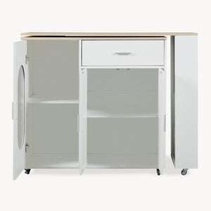 Mesa de comedor extensible Kudebola 115x40x94 cm aspecto roble/blanco [en.casa]
