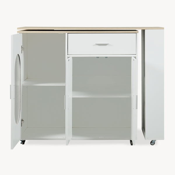 Mesa de comedor extensible Kudebola 115x40x94 cm aspecto roble/blanco [en.casa]