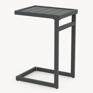 Mesa auxiliar de exterior Gaby acero 58x40x30 cm gris antracita [casa.pro]