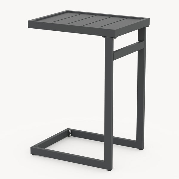 Mesa auxiliar de exterior Gaby acero 58x40x30 cm gris antracita [casa.pro]