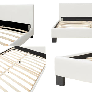 Cama de cuero sintético Albacete 180x200cm Blanco Corium