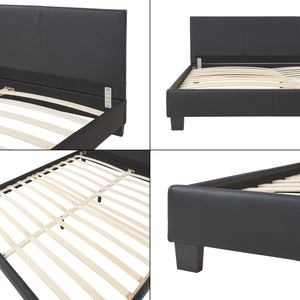 Cama de cuero sintético Albacete 180x200cm Negro Corium