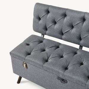 Banco Tapizado 110 x 48 x 75 cm Gris Oscuro [pro.tec]® 