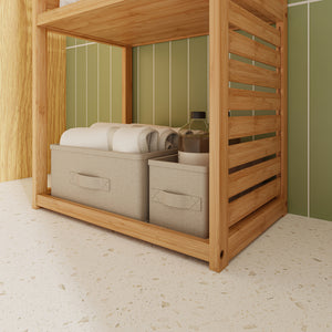 Mueble columna de baño Forssa de 7 niveles bambú 165 x 42 x 28 cm natural [en.casa]