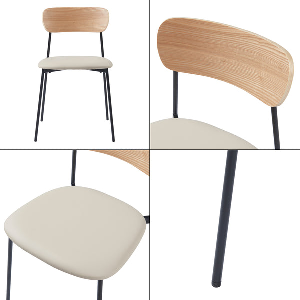 Silla de comedor Jyväskylä juego de 2 78x45x48 cm beige [en.casa]
