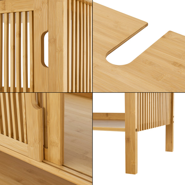 Mueble bajo lavabo Hvaler 60x100x45cm Bambú [en.casa]