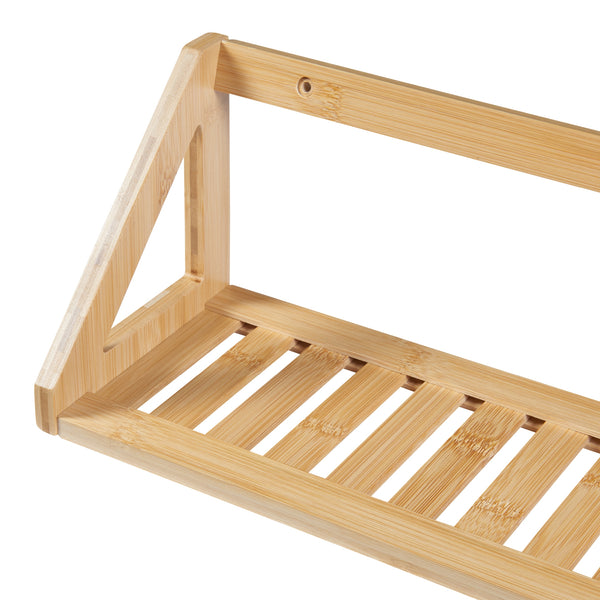 Conjunto de estantes de pared Gjerdrum 2 piezas 43x15x15cm Bambú [en.casa]